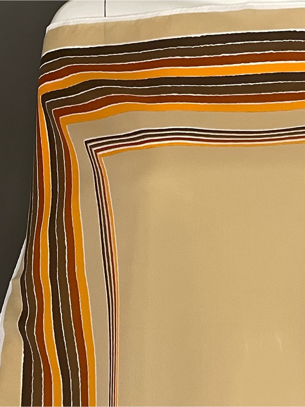 Vintage 70s Striped Poly Scarf 21 In Excellent Confition - Picture 5 of 9